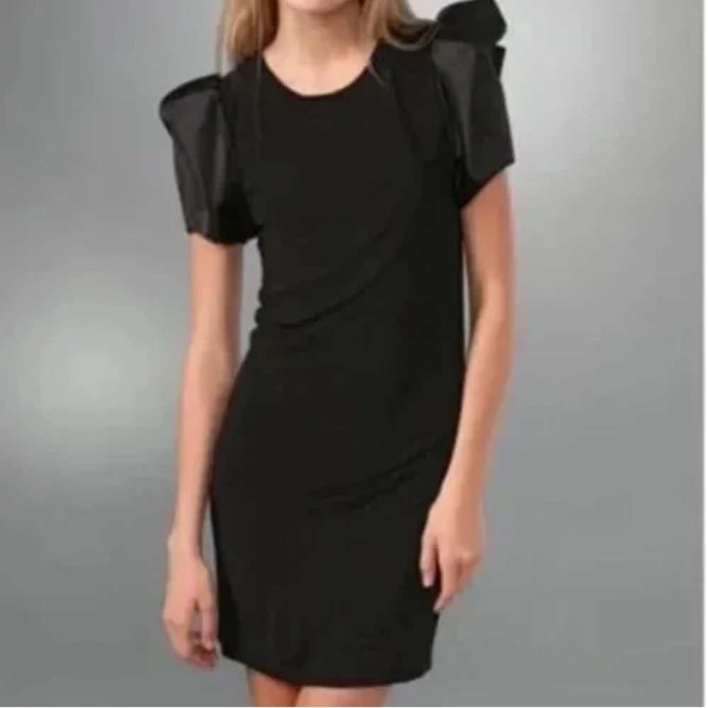 Alice and Olivia Satin Flutter Sleeve Dress XS